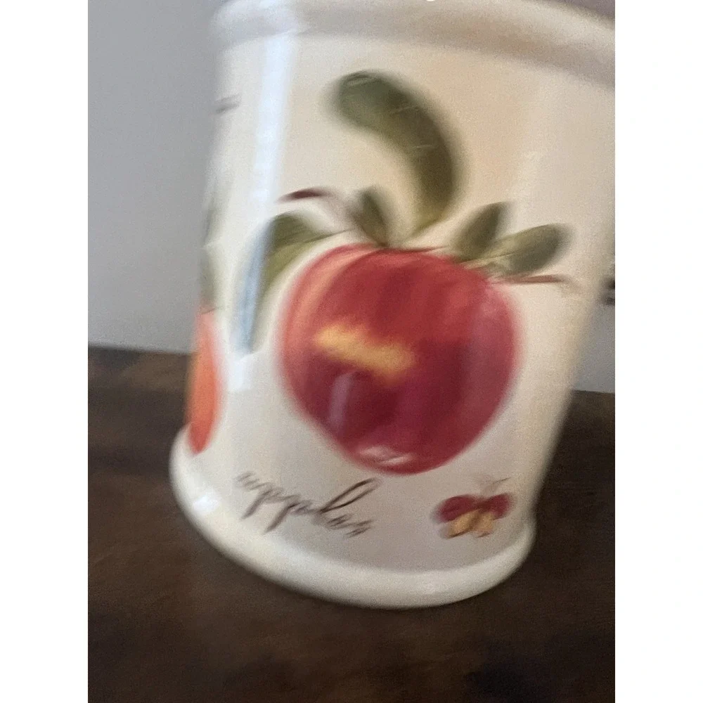 Pier 1 Provence Hand‎ Painted Fruit Canister French Country Farmhouse Kitchen